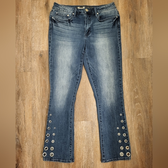 Seven 7 Reeves NWOT Mid Rise Micro Boot Ankle Jeans Ladies Grommets Size 8 - Picture 5 of 14